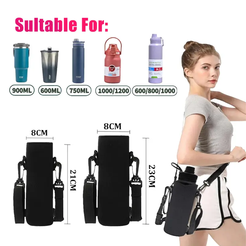 Penutup Botol Air Sukan, Sesuai untuk Semua Cawan, dengan Tali, Pemegang Beg Bertebat, Pemegang Beg Neoprena, Penutup Lengan Pembawa, untuk Cawan Botol Mug