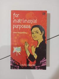 Gambar For Matrimonial Purposes (Cinta kan datang) Penulis Kavita Daswani dari Toko Buku Bekas Aksiku Kota Administrasi Jakarta Timur 1 Tokopedia