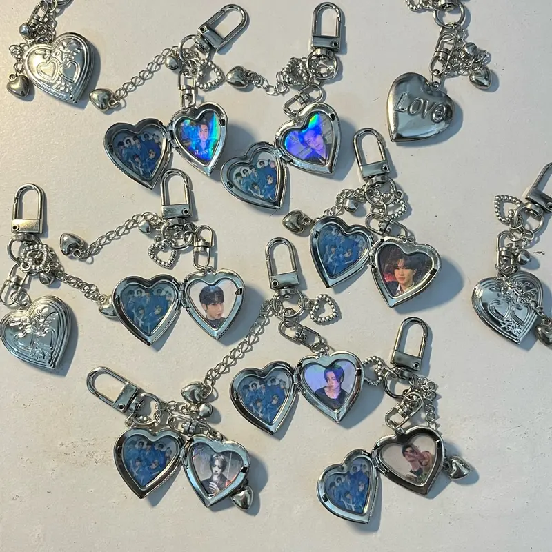 Custom Photo Keychain Locked Heart Gantungan Kunci Hati 0