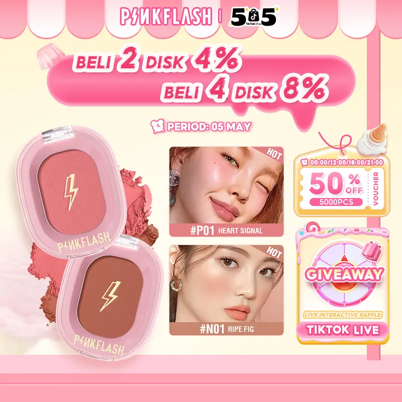 [Official] PINKFLASH #Ohmyhoney Blushes Matte Shimmer Cheek Makeup High-Pigmented -11Colors PFF01