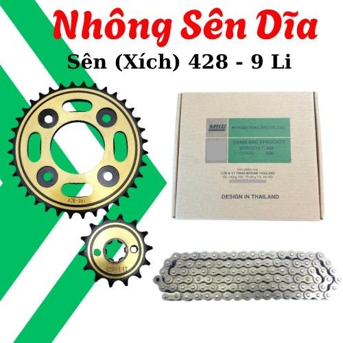 Nhông Sên Dĩa [Vàng] MKC Thailand Đủ Loại Xe - Sên 428 - 9 Li Êm Tròn Đều, Bền Bỉ Phụ Tùng Phụ Kiện Nhông Xích