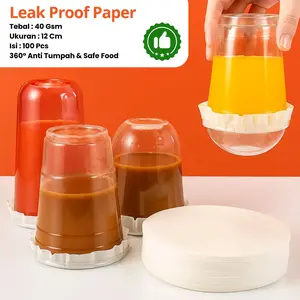 [GROSIR] 100 Pcs Kertas Anti Bocor Leak Proof Paper Cup Gelas Plastik Termurah Tik Tok