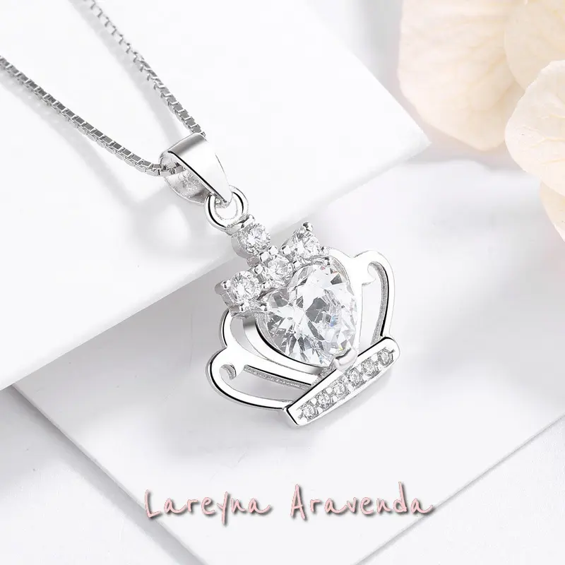 Kalung Titanium Wanita + Liontin Eternal Crown Crystal KL047 7