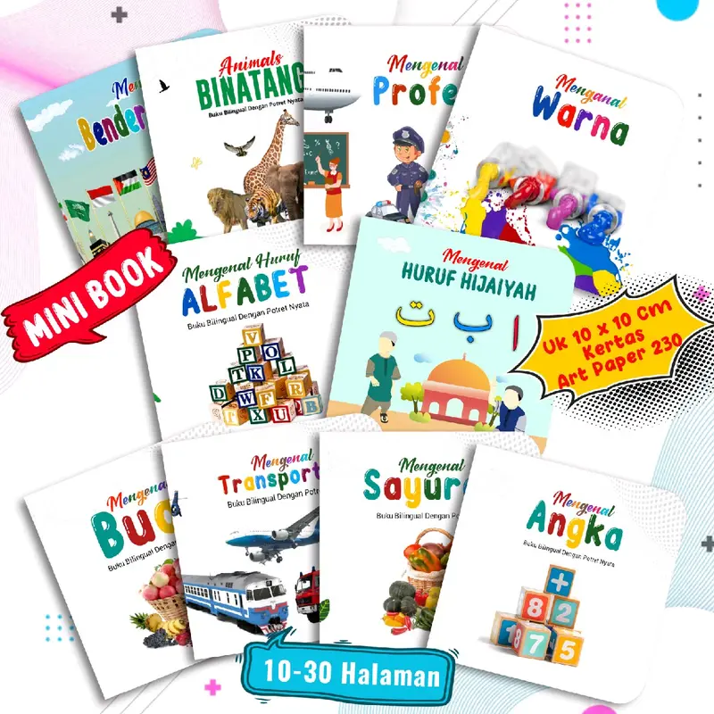 MINI BOOK - BUKU PENGENALAN PENGETAHUAN ANAK BAYI, BILINGUAL INDONESIA, INGGRIS 0