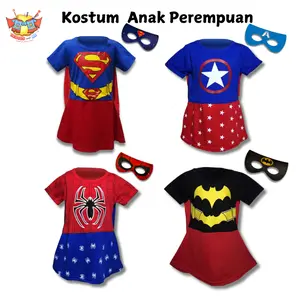 Heroes and Me - Kostum Superhero Anak Perempuan Sayap 2-8 Tahun dan Topeng