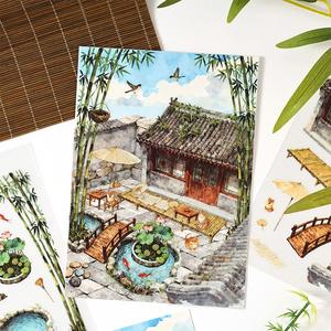 Yuozhen Xu Huai Ruo Guシリーズ 家庭用の風景ステッカー、クリエイティブなデザイン向けのユニークな装飾ウォールアートステッカー