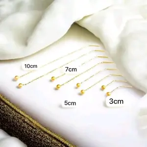 Anting Titanium Tusuk jarum wanita gold fashion korean style Earrings