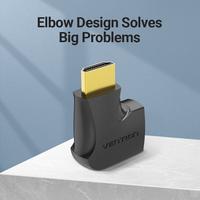 Gambar VENTION AIQB0 Adapter HDMI Female to HDMI Male Left Vertical 4K 60Hz HD 270 Degree Bend Angle Adaptor Gold Plated Bengkok dari ghanya Kab. Tangerang 3 Tokopedia