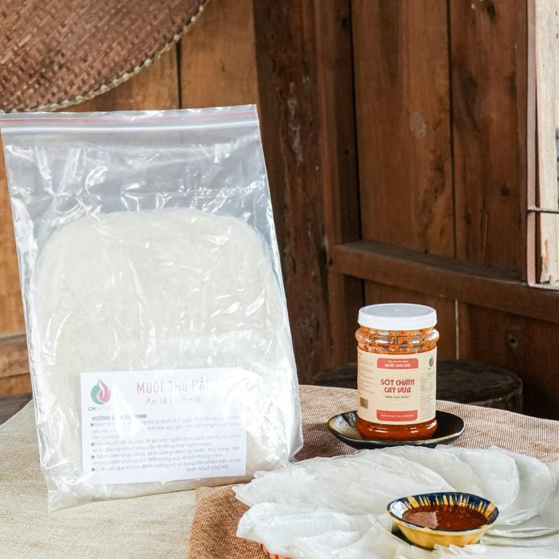 CB cay vừa bánh tráng chấm sốt Chú Hải Nước Sốt cay vừa