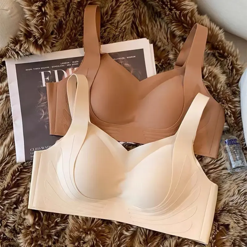 Seamless underwear for women, push-up small breasts, flat breasts, large, no steel ring, push-up bra, breast reduction, anti-sagging, lifting thin bra Minimalist Lady Comfort Comfortable