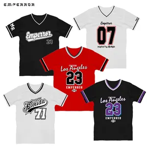 Kaos Distro Kerah V / Baju Unisex Atasan Pria Wanita / T-Shirt Baju Kaos / Emperror