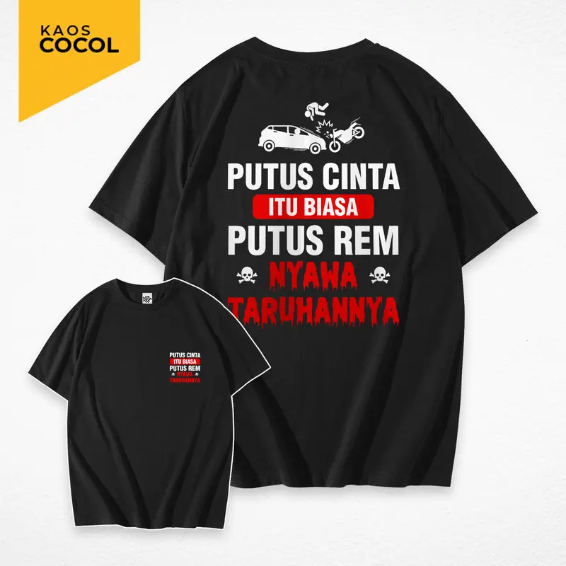 Cocol Store - Kaos Kata Putus Cinta Itu Biasa - Desain Kata Lucu - Bahan Baju Cotton Combed 20s Tebal Lembut dan Nyaman Standar Distro Lokal - Sablon Keren DTF 0