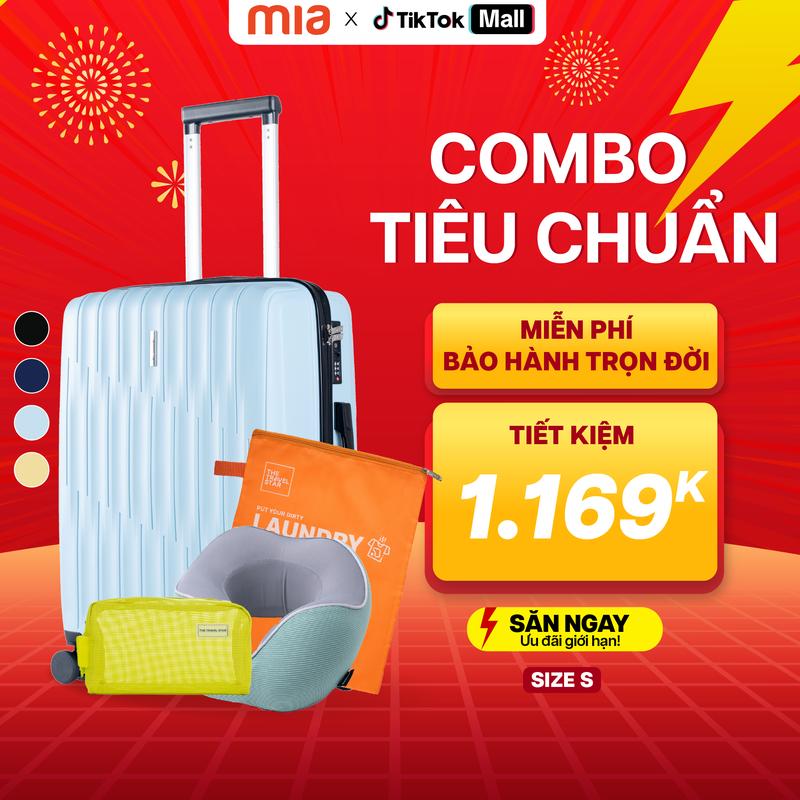   COMBO TIÊU CHUẨN  - Vali Aly xách tay + gối cổ cao cấp + Túi đồ đa năng + Túi mỹ phẩm. Tiết kiệm lên đến 1 triệu - Mua một lần - chuẩn gu cho người thông thái - MIA 