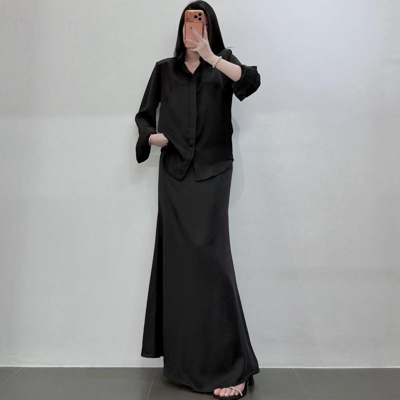  Set váy gồm áo và chân váy lụa tô châu cao cấp dáng dài 100cm  thiết kế nhà Lo.xo’s House hình ảnh chính chủ 