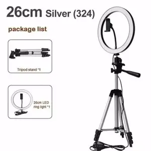 Paket Kumplit RING FILL LIGHT 26CM PLUS HOLDER PHONE TRIPOD 3110 100cm Ring Light  Selfie