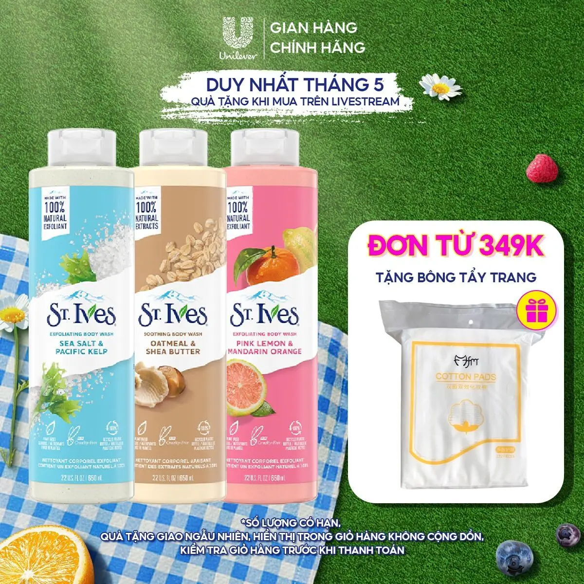 [Live] Sữa tắm dưỡng da body St.Ives 650ml (tùy chọn)