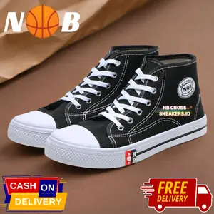 Sepatu Sekolah Tinggi Tali NB SOL PUTIH Fashion Casual & Boot Tali untuk Anak SD SMP SMA Laki Perempuan Bahan Kanvas Premium Outsole Sol Karet Putih PVC Tanpa Box Bisa COD