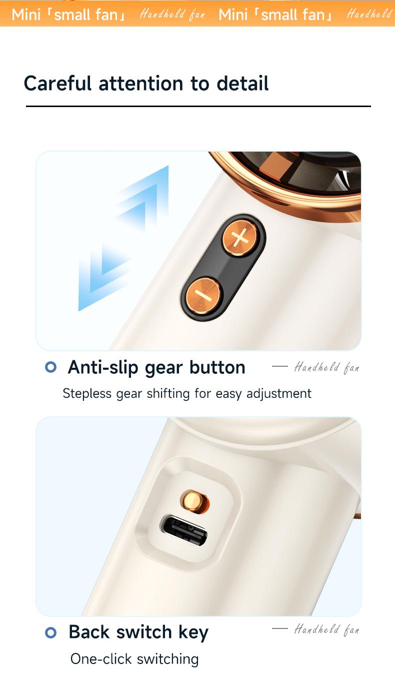 Mini Star Fan for Rapid Cooling, 100 Speeds, Hurricane Powerful Fan, Mini Portable USB Rechargeable Turbine Fan, Handheld with High Airflow