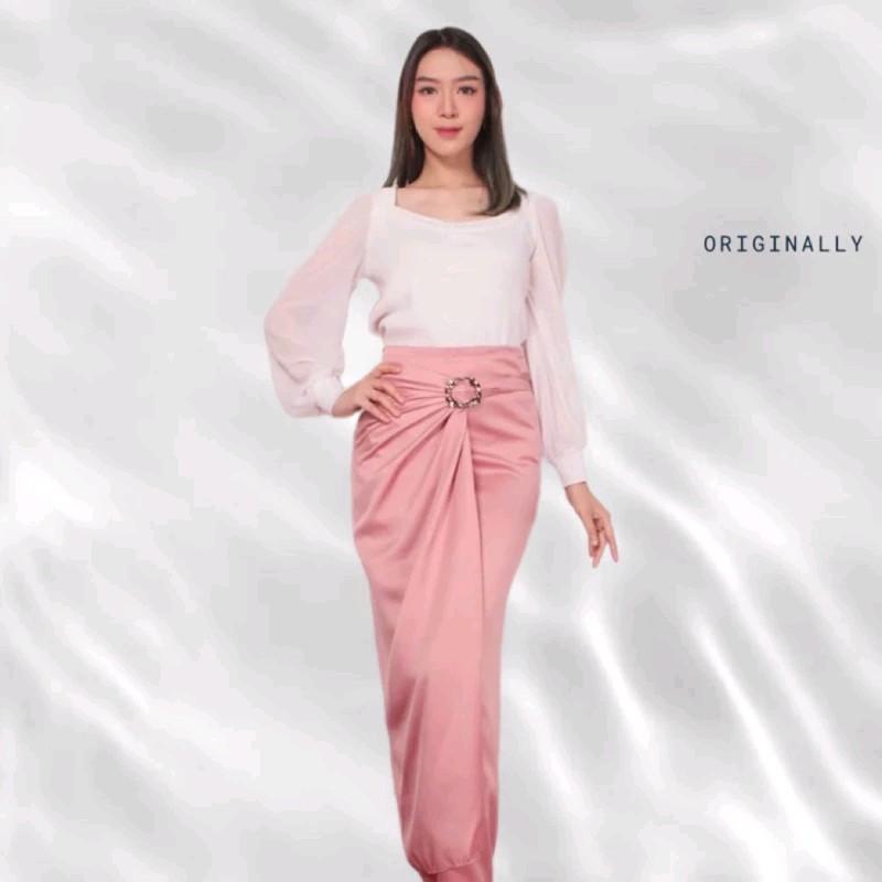Rok Polos Satin Velvet Premium Warna Rosegold Wardah Lilac Sagegreen dan Lainnya - Serut, Wanita Batik Lilit Panjang Ring Bawahan Silver Silk Nyaman 0