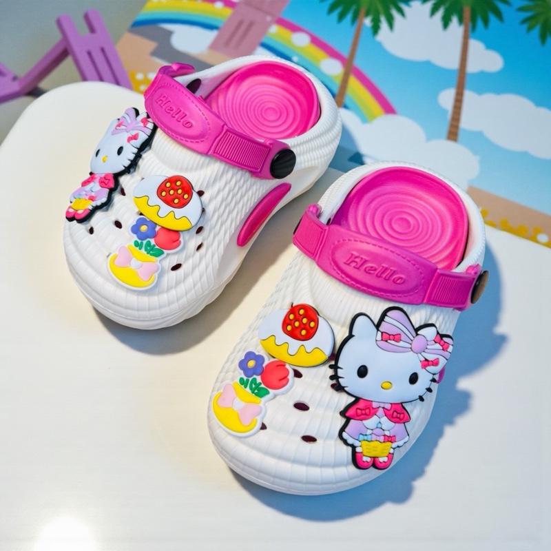 Giày thể thao dạng lười hình mèo cho bé gái sục lưới thoáng chân hàng 2 lớp mềm nhẹ êm chân Hello Kitty