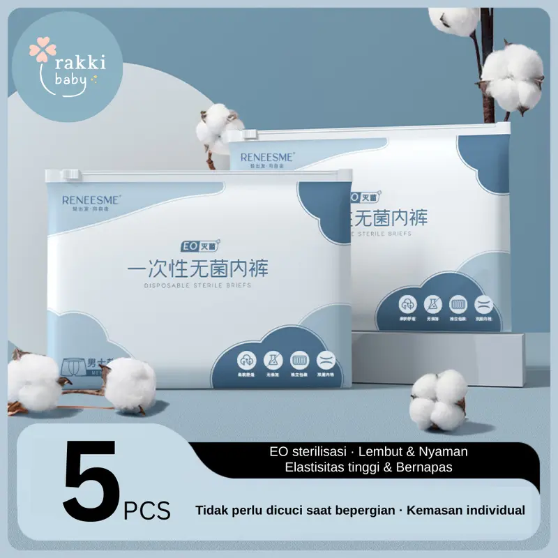 [RAKKIBABY] CELANA DALAM DISPOSABLE PRIA | CELANA DALAM SEKALI PAKAI ISI 5 PCS 0