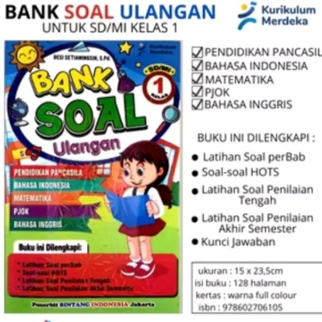 Buku Bank Soal Ulangan Lengkap SD/MI Kelas 1-6 Kurikulum Merdeka Semester 1 & 2 Siswa 2