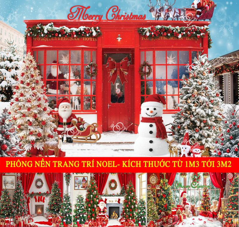 Phông nền trang trí Giáng Sinh trường mầm non quán cà phê backdrop decor Noel phông vải background merry christmas trang trí trường học mầm non quán cà phê nhà thờ