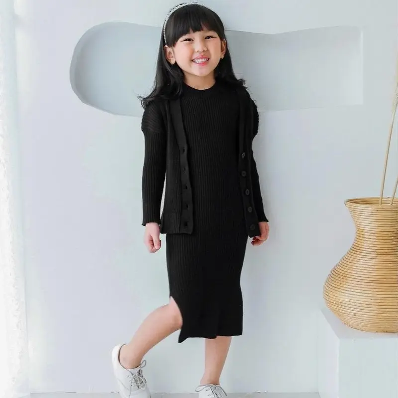 NAJWA - Baju Anak Perempuan Oneset Anak Sesil / Setelan Dress dan Cardigan Anak Perempuan 1