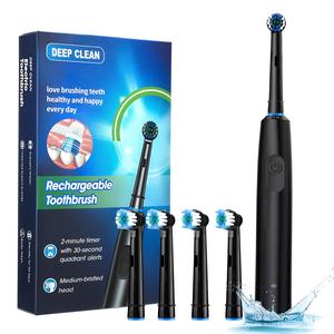 Set de cepillo dental eléctrico con cabezales de repuesto, cepillo dental giratorio con 5 modos, cepillo para limpieza dental y cuidado oral