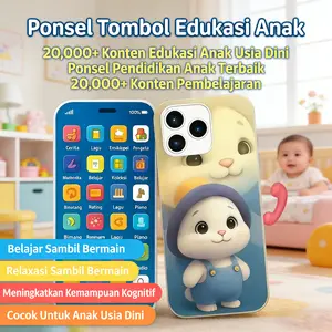 ponsel  mainan  BAYI & BALITA CERDAS! Ponsel Edukasi 36 Fitur - Bisa Ngitung, Bahasa Inggris, Lagu Anak! Aman & Nyaman Digenggam!