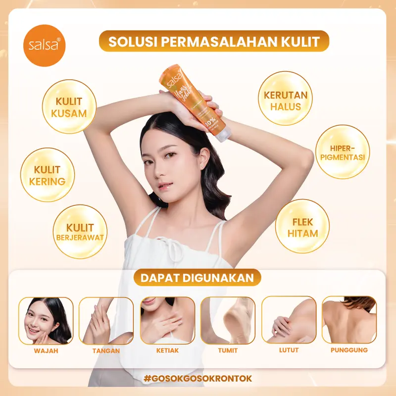 [NEW! Upgrade] SALSA Hans Jebb+ Peeling Gel - Isi Lebih Banyak 30%  - Gel Skin Cleanser Eksfoliasi Perontok Daki dan Ketiak Hitam 1