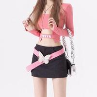 Gambar 【Premium】Square Neck Long Sleeve Crop Top 3084 (S/M/L) - Grey, S dari 99koutlet Kab. Tangerang 4 Tokopedia