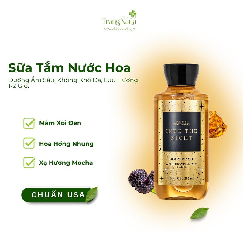  Sữa Tắm Bath & Body Works - Gel Tắm "Into the Night" Hương Thơm Nước Hoa Dung Tích 295ml Sữa Tắm Nữ Thơm Lâu Dưỡng Da Body 