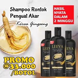 Leeva Shampoo Rambut Rontok & Uban Dengan Ekstrak Ginseng menutrisi rambut secara organik Organic Normal Melebatkan Menghitamkan Rambut Ekstrak Urang-Aring
