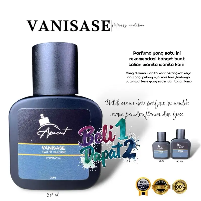 PROMO BUY 1 GET 1 PARFUME VANISASE .PARFUME AROMA Bunga BUAT Cewek Wanita  Perfume Cairan Wangi