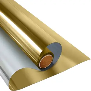 Window Film One Way Daytime Privacy Sun Blocking Anti Uv Reflective Window Tint   And Office GoldSilver