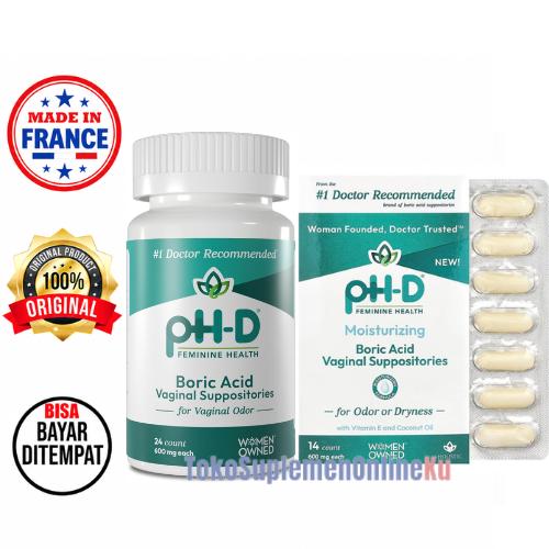 pH-D Feminine Health, Boric Acid Miss V Suppositories, 600 mg, 24 counts & 14 counts | Miss V Bau Keputihan Infeksi Jamur Bakteri | Asam Borat Supositoria - Isi 24