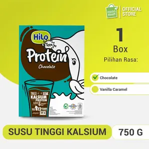 HiLo Teen 750g - Chocolate / Vanilla Caramel - Susu Tinggi Kalsium Lebih Rendah Lemak