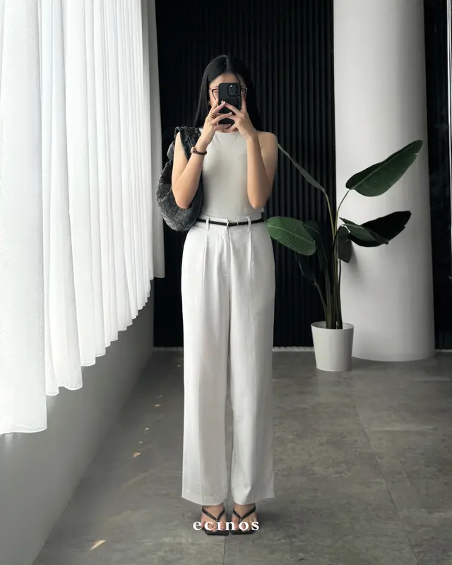 ECINOS - Agape Linen Trousers 2.0 | Celana Wanita | Celana Panjang Highwaist 3