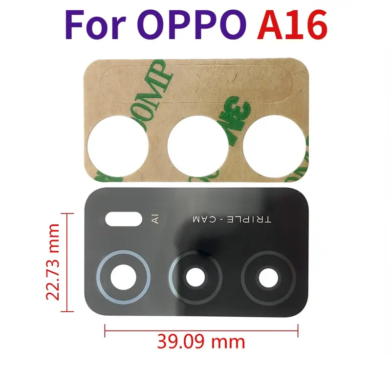 Ống kính camera sau bằng kính có chất kết dính cho OPPO , cho A1k, A5S, A7, A8, A9, A15, A15s, A16, A35, A52, A53, A54, A74, A93, F9, F11 Pro 7
