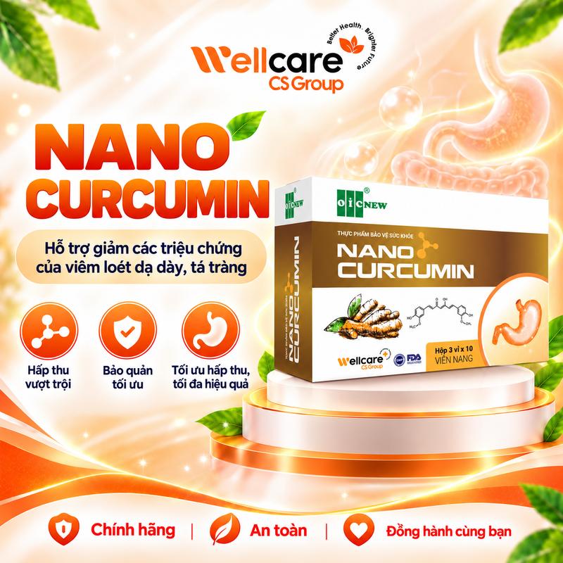 Nano Curcumin OIC Hộp 3 Vỉ x 10 Viên Hỗ Trợ Bảo Vệ Niêm Mạc Dạ Dày