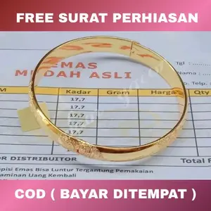 gelang tangan bangle emas muda free surat