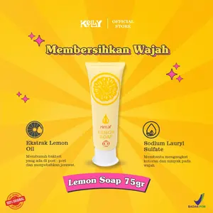 [BEST SELLER] Kelly Lemon Soap 75gr Original BPOM - Sabun Wajah Mencerahkan / Facial Wash / Facewash