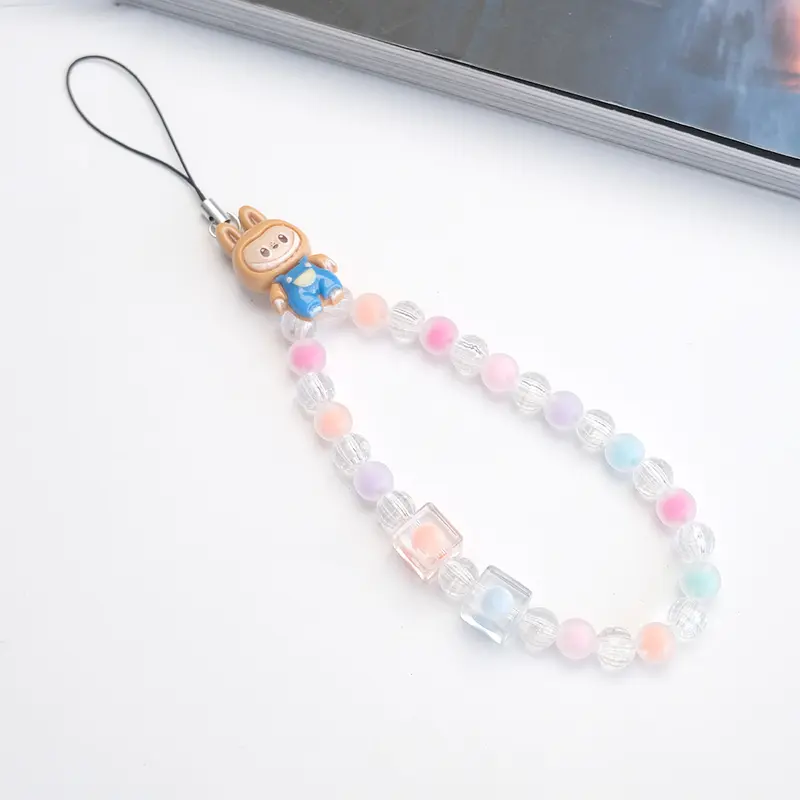 Gantungan HP bracelet gelang / Lanyard HP estetik / Phone Strap Beads / Tali HP / Strap HP Blackpink / Gantungan KameraLanyard Manik Hitam Ponsel Telepon 2