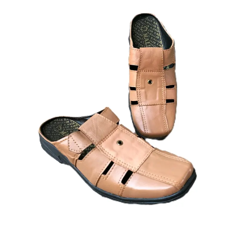 Sendal Bustong Kulit Pria Terbaru - Sepatu Sandal Selop Kulit Pria Kasual - Shoes 2