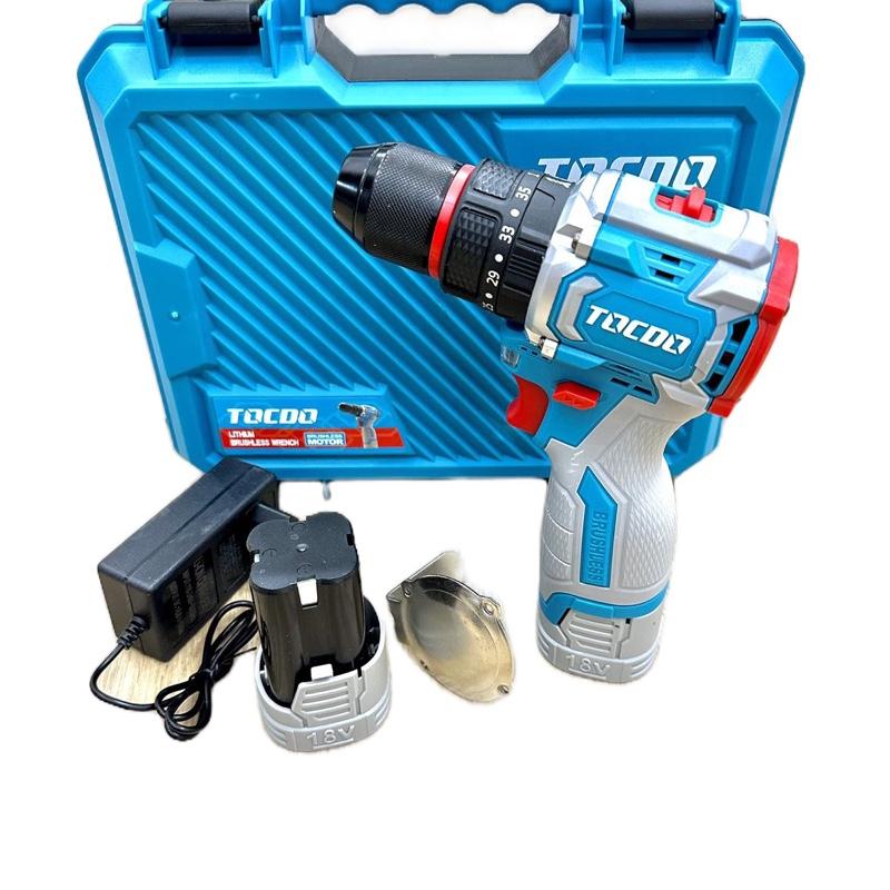   PRO NÂNG CẤP   Máy khoan tocdo PRO 18v -3 chức năng có búa trọn bộ 2 pin 1 sạc động cơ không chổi than 