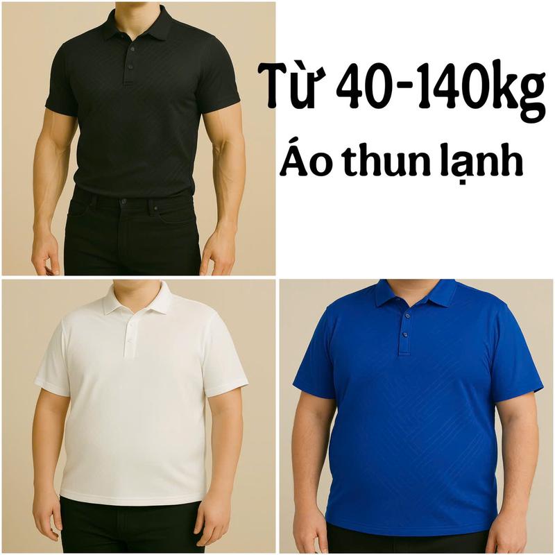 M60 Áo thun nam thể thao ngắn tay có cổ FULL BIGSIZE TỪ 40-140KG áo lẻ, chất vải đẹp, thun lạnh, dập vân chìm 3D dày vừa, phù hợp với các hoạt động thể thao, đi chơi hay đi làm đều hợp  Menswear Polo Shirt Kem