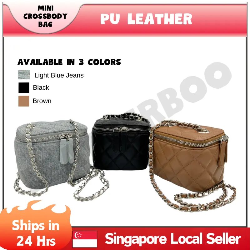 [SG] Ready Stock - PU Leather Mini Box Bag - Chic & Stylish Crossbody for Women & Girls