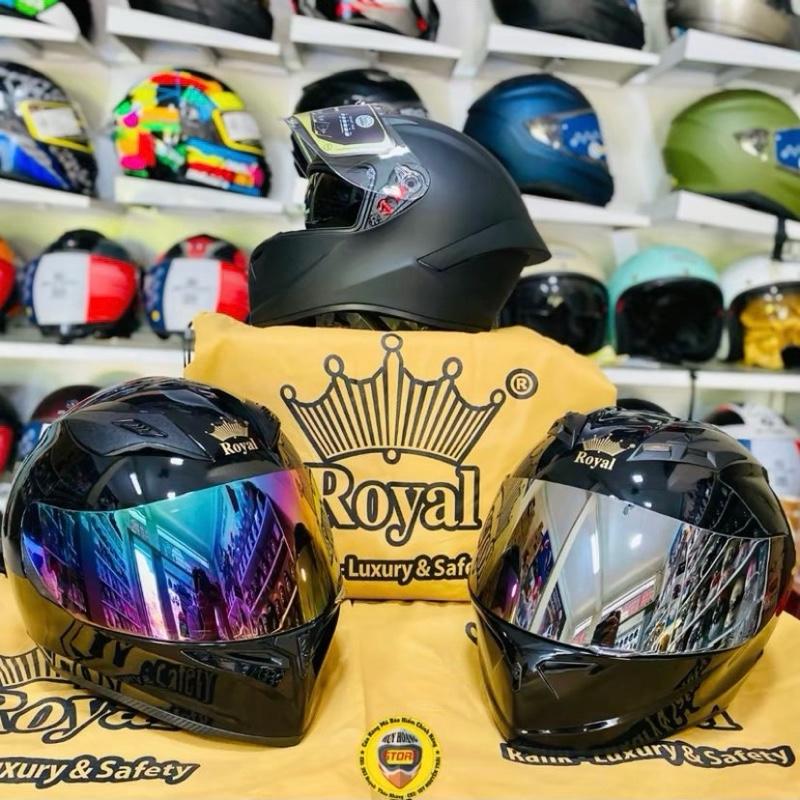  Tặng kính  Royal M266 2 kính- Mũ bảo hiểm Royal M266 2 kính đạt chuẩn chính hãng   Tặng kính trắng khi đặt bản mũ kính màu + túi đựng mũ + chắn gió cằm   helmet - Trên 80kg không vừa lưu ý 