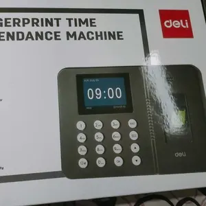 Deli Mesin Absensi Sidik Jari bahasa indonesia - sampai 1000 E3960 Hitam